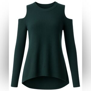 Aqua Pure 100% Cashmere Cold Shoulder Tunic Hi-Lo Sweater Small Cozy Evening